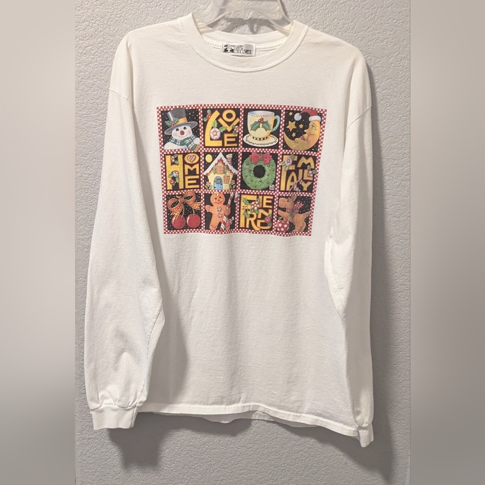 Vintage Mary Engelbreit Long sleeve T-shirt Christmas XL